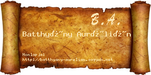 Batthyány Aurélián névjegykártya